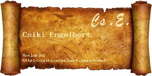 Csiki Engelbert névjegykártya